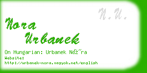 nora urbanek business card